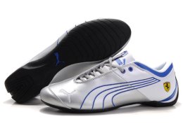 Men's Puma Ferrari Future Cat Shoes Silver/White/Blue