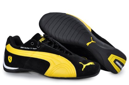 Men\'s Puma BMW Shoes Black/Yellow/Silver
