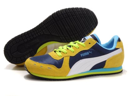Men\'s Puma Cabana Racer Shoes Blue/Yellow/White