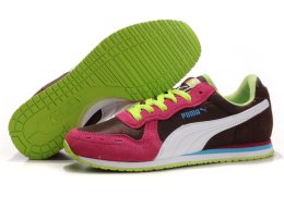 Women's Puma Cabana Racer Shoes Brown/Red/Green