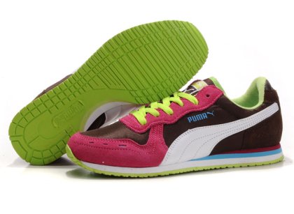 Women\'s Puma Cabana Racer Shoes Brown/Red/Green