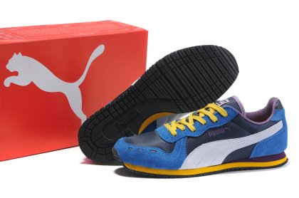 Puma Cabana Racer Shoes Blue/White/Yellow