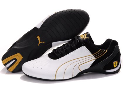 Men\'s Puma Drift Cat iii Shoes White/Black/Gold