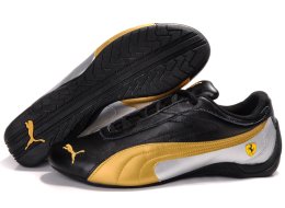 Men's Puma Ferrari Athletic Shoes Black/Gold/Silver