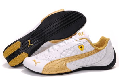 Men\'s Puma Ferrari Induction Sneakers White/Gold