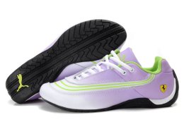 Puma Ferrari Leather Shoes White/Purple/Green