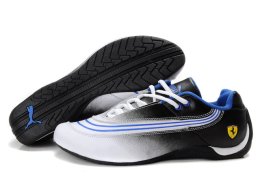 Puma Ferrari Leather Shoes Black/White/Blue