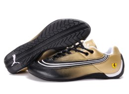 Puma Ferrari Leather Shoes Beige/Black/White