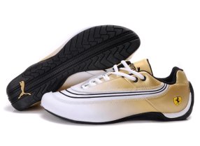 Men's Puma Ferrari Leather Shoes White/Beige/Black