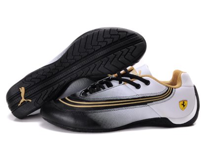 Puma Ferrari Leather Shoes White/Black/Beige