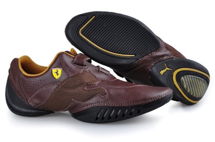 Men\'s Puma Leather Ferrari Shoes Brown