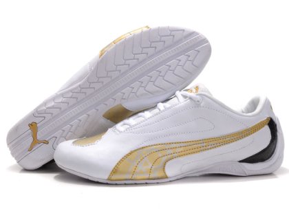 Men\'s Puma Water Cube Shoes White/Gold/Grey
