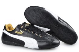 Puma Speed Cat Leather Shoes Black/White