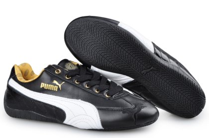 Puma Speed Cat Leather Shoes Black/White