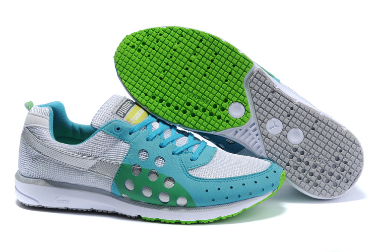 Men's Puma Faas 300 Running Shoes Grey/Lightblue/Green 01