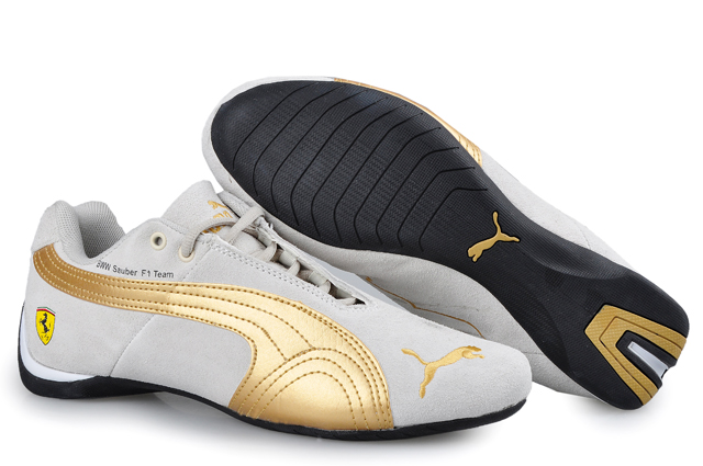 Men's Puma BMW Shoes Grey/Gold