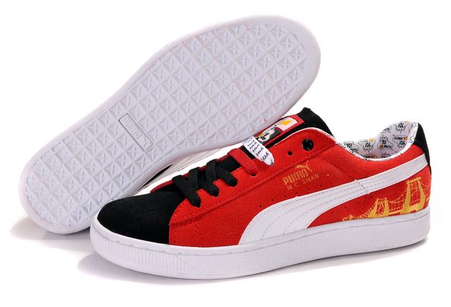 Puma Basket Shoes Black/Red/White