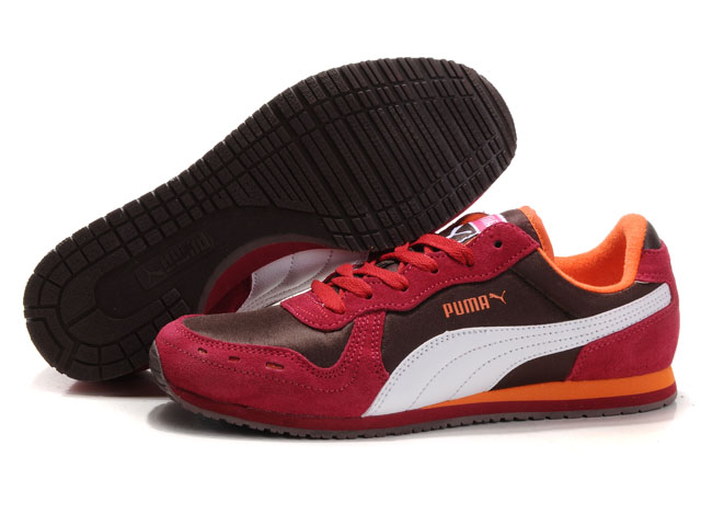 Puma Cabana Racer Shoes Brown/Red/White