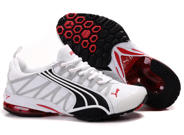 Puma Cell Running Shoes White/Black/Red 