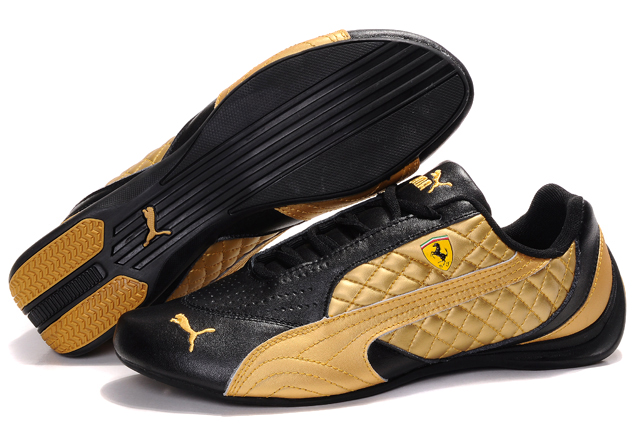 Men's Puma Ferrari Induction Sneakers Black/Gold