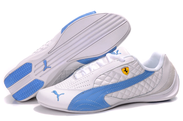 Men's Puma Ferrari Induction Sneakers White/Skyblue