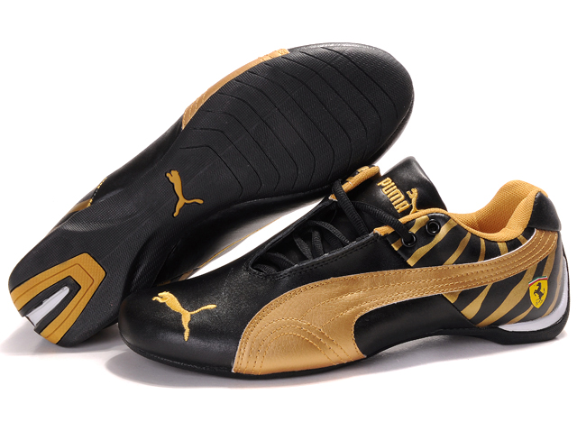Puma Ferrari Inflection Shoes Black/Gold - Click Image to Close