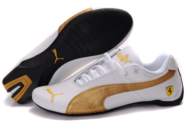 Women's Puma Ferrari Inflection Sneakers White/Gold