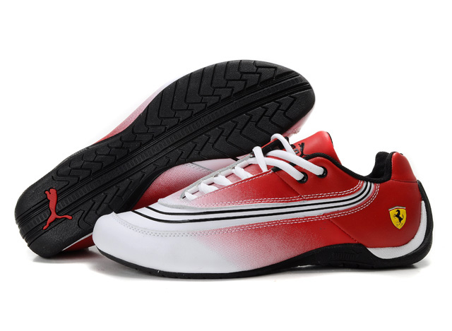 Puma Ferrari Leather Shoes Red/White/Black