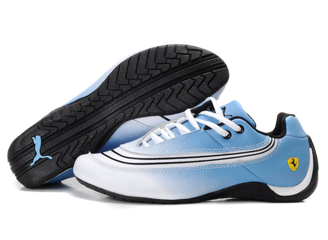 Puma Ferrari Leather Shoes White/Blue/Black