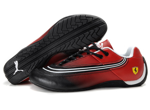 Puma Ferrari Leather Shoes Red/Black/White