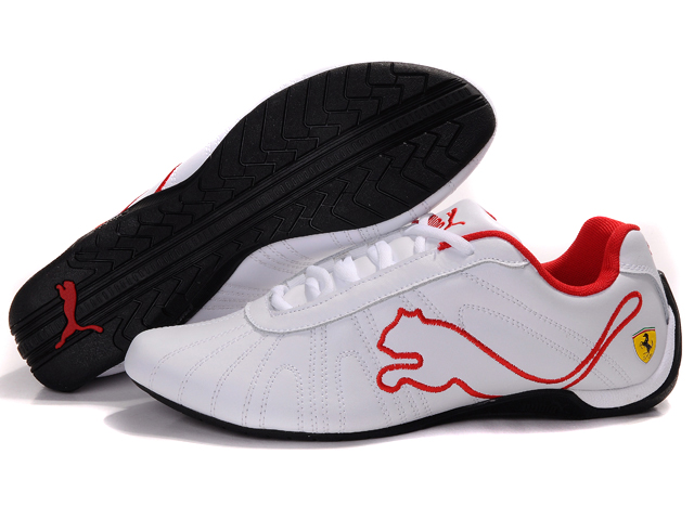 Men's Puma Ferrari Shoes White/Red 02