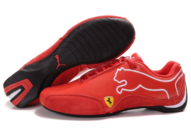 puma ferrari shoes white and red