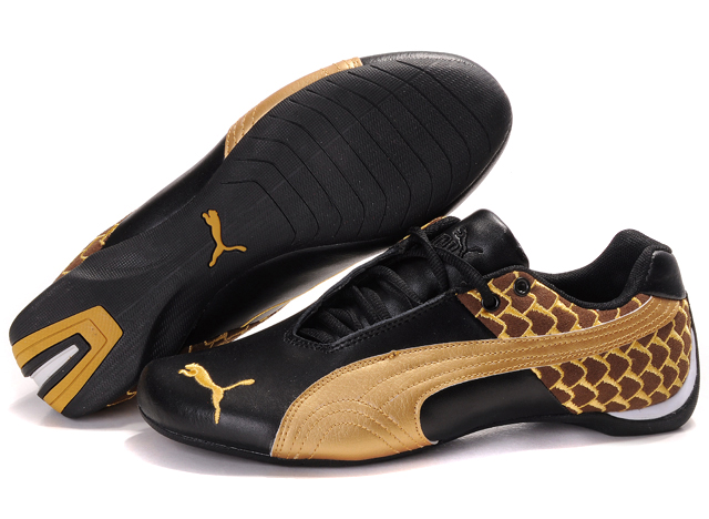 Men's Puma Future Cat Argyle Shoes Black/Gold 01