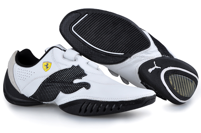 Men's Puma Leather Ferrari Shoes White/Black