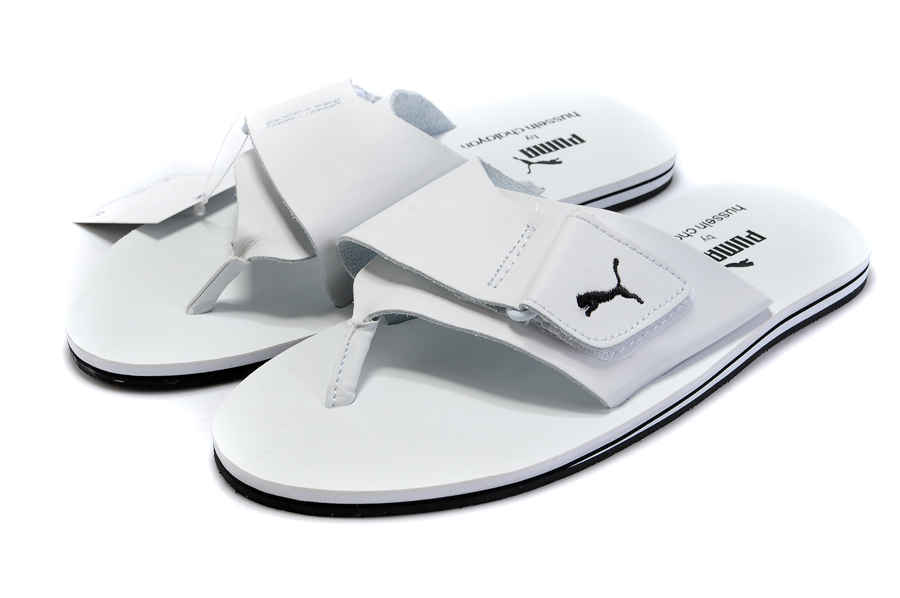 puma slides mens silver